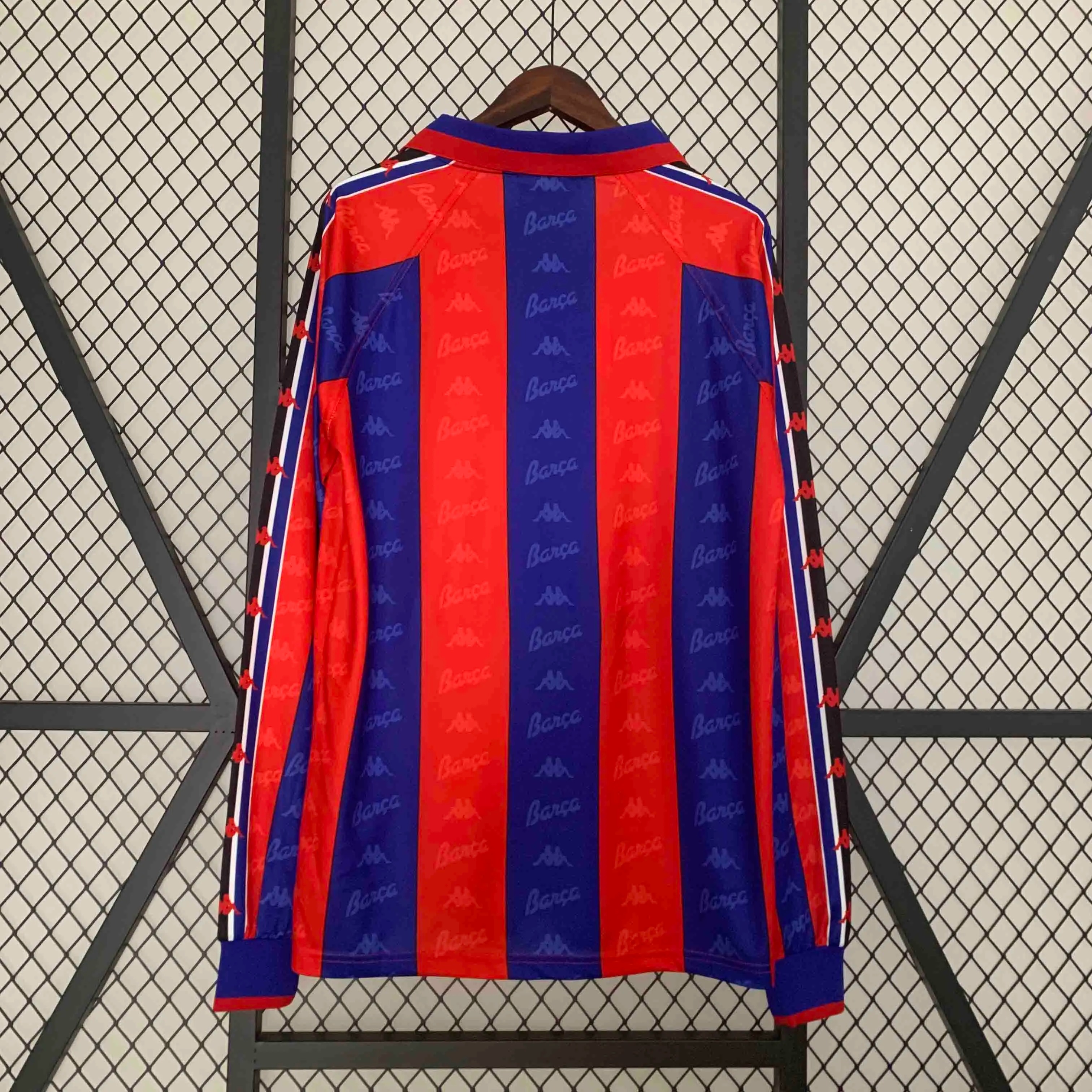 Barcelona Retro Jersey Home Long Sleeve Soccer Shirt 1996-97 - Ujersey NHL