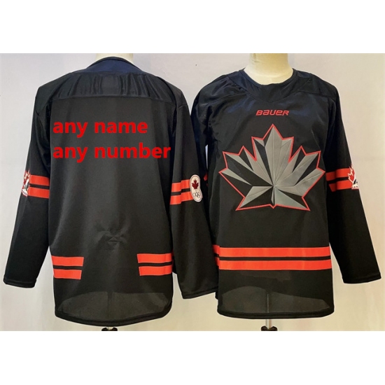 Men's Canada Hockey Custom Black 2026 Stitched Hockey Jersey - Ujersey