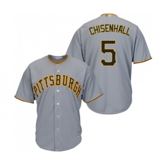 Men's Pittsburgh Pirates #5 Lonnie Chisenhall Replica Grey Road Cool Base Baseball Jersey - Ujersey