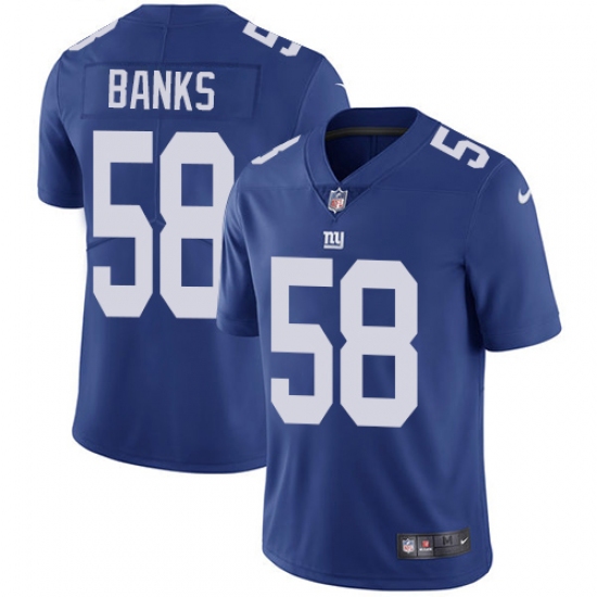 Men's Nike New York Giants #58 Carl Banks Royal Blue Team Color Vapor Untouchable Limited Player NFL Jersey - Ujersey