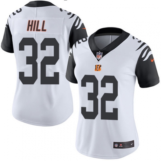 Women's Nike Cincinnati Bengals #32 Jeremy Hill Limited White Rush Vapor Untouchable NFL Jersey - Ujersey