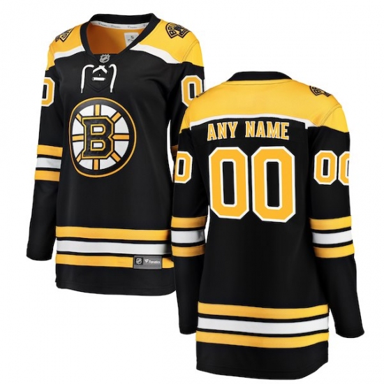 Women's Boston Bruins Fanatics Branded Black Home Breakaway Custom Jersey - Ujersey