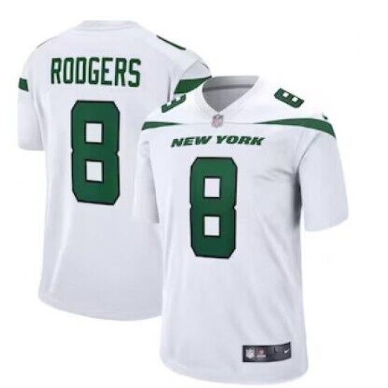 Men's New York Jets #8 Aaron Rodgers White 2023 Vapor Untouchable Stitched Nike Limited Jersey - Ujersey