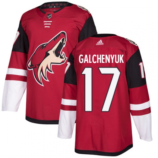Men's Adidas Arizona Coyotes #17 Alex Galchenyuk Maroon Home Authentic Stitched NHL Jersey - Ujersey
