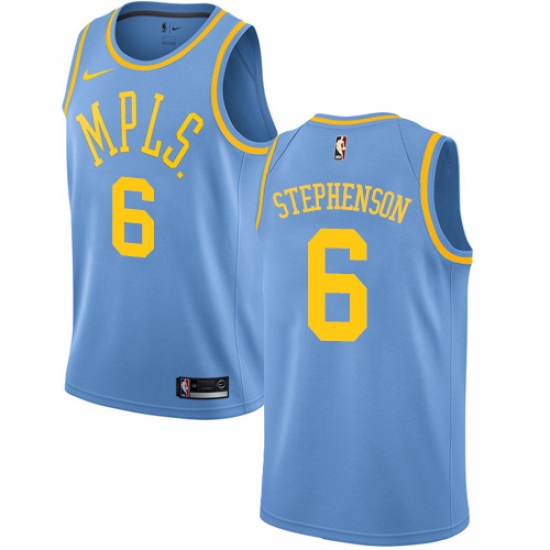 Youth Nike Los Angeles Lakers #6 Lance Stephenson Swingman Blue Hardwood Classics NBA Jersey - Ujersey