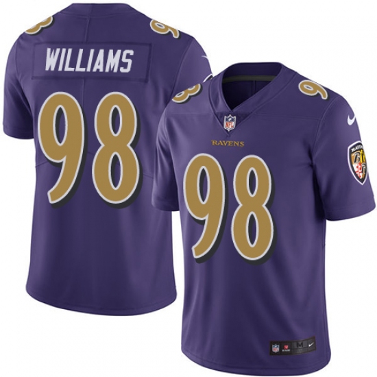 Youth Nike Baltimore Ravens #98 Brandon Williams Limited Purple Rush Vapor Untouchable NFL Jersey - Ujersey
