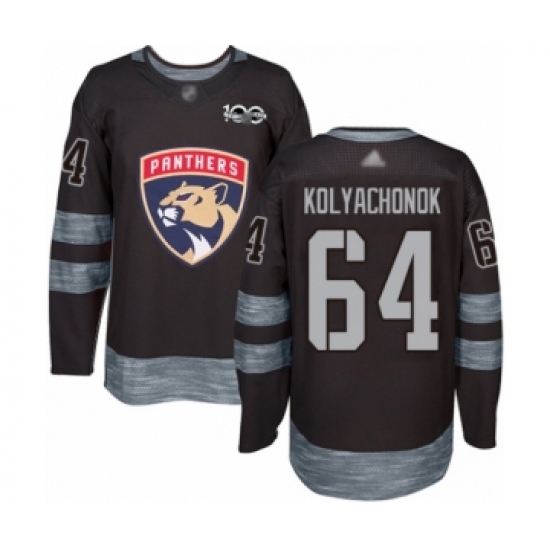 Men's Florida Panthers #64 Vladislav Kolyachonok Authentic Black 1917-2017 100th Anniversary Hockey Jersey - Ujersey