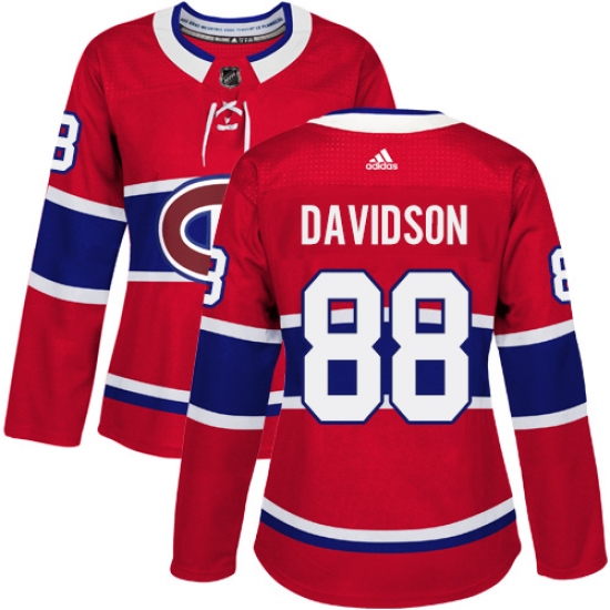 Women's Adidas Montreal Canadiens #88 Brandon Davidson Premier Red Home NHL Jersey - Ujersey