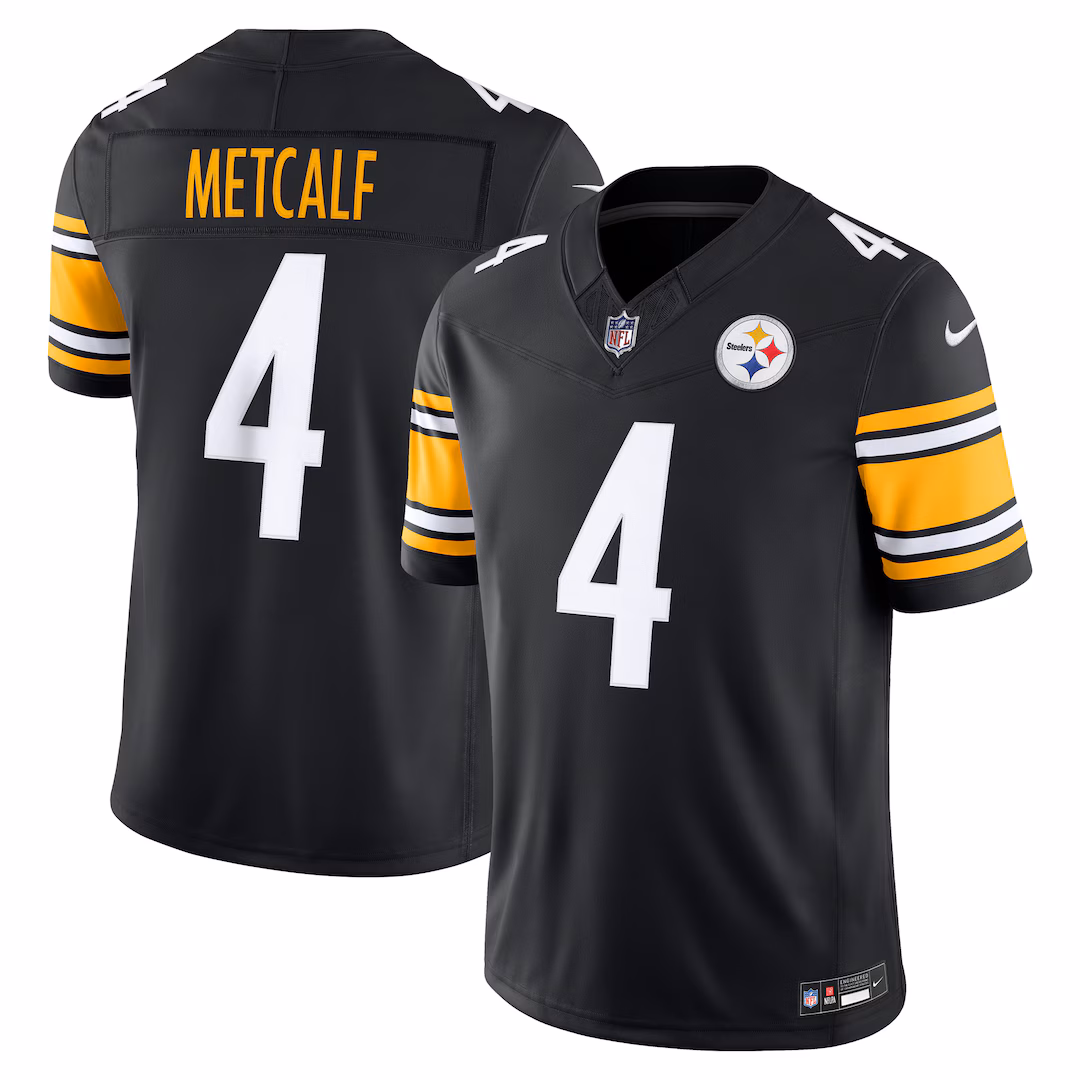 Men's Pittsburgh Steelers DK Metcalf Nike Black Team Vapor F.U.S.E. Stitched Limited Jersey