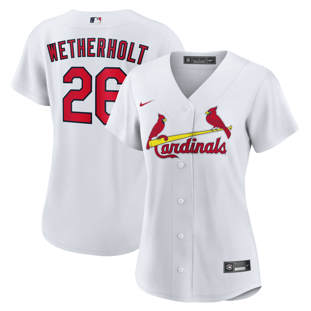 Women's St. Louis Cardinals JJ Wetherholt Nike White Home Replica Jersey - SUjersey01