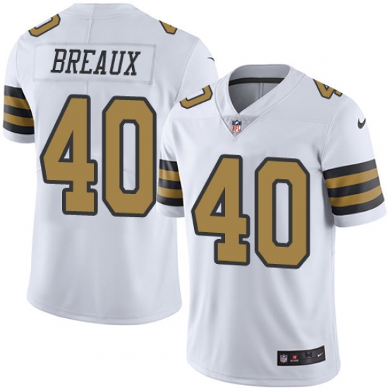 Youth Nike New Orleans Saints #40 Delvin Breaux Limited White Rush Vapor Untouchable NFL Jersey - Ujersey
