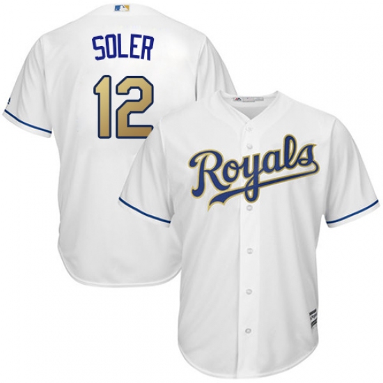 Youth Majestic Kansas City Royals #12 Jorge Soler Authentic White Home Cool Base MLB Jersey - Ujersey