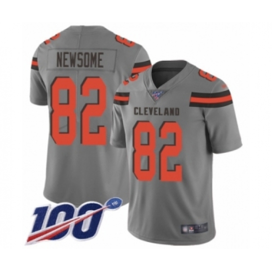 Youth Cleveland Browns #82 Ozzie Newsome Limited Gray Inverted Legend 100th Season Football Jersey - Ujersey