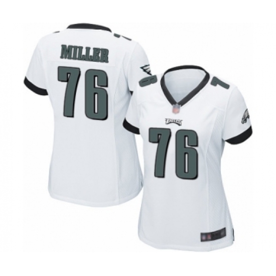 Women's Philadelphia Eagles #76 Shareef Miller Game White Football Jersey - Ujersey