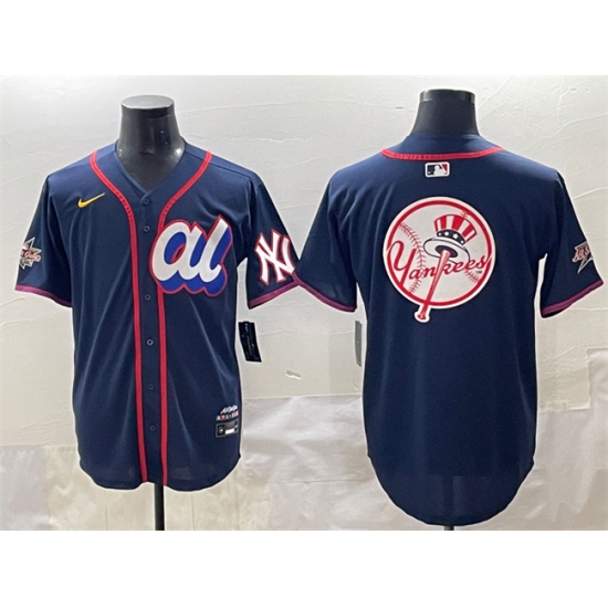 Men's American League New York Yankees Team Big Logo Navy 2025 All-Star Edition Limited Stitched Baseball Jersey - Ujersey