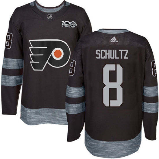 Men's Adidas Philadelphia Flyers #8 Dave Schultz Premier Black 1917-2017 100th Anniversary NHL Jersey - Ujersey