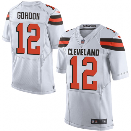 Men's Nike Cleveland Browns #12 Josh Gordon Elite White NFL Jersey - Ujersey