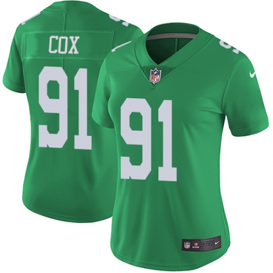 Women's Nike Philadelphia Eagles #91 Fletcher Cox Limited Green Rush Vapor Untouchable NFL Jersey - Ujersey