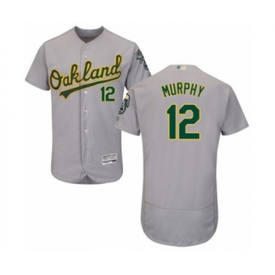 Men's Oakland Athletics #12 Sean Murphy Grey Road Flex Base Authentic Collection Baseball Player Jersey - Ujersey