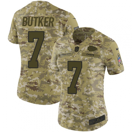 Women's Nike Kansas City Chiefs #7 Harrison Butker Limited Camo 2018 Salute to Service NFL Jersey - Ujersey