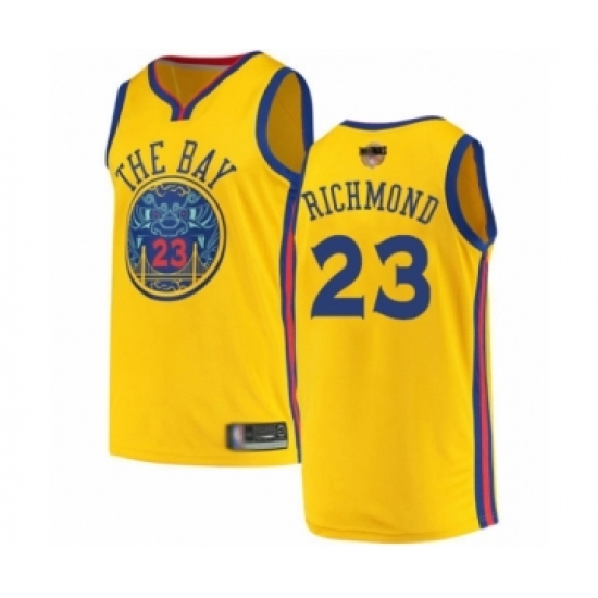 Men's Golden State Warriors #23 Mitch Richmond Swingman Gold 2019 Basketball Finals Bound Basketball Jersey - City Edition - Ujersey