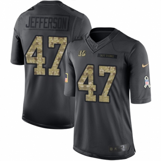 Men's Nike Cincinnati Bengals #47 Malik Jefferson Limited Black 2016 Salute to Service NFL Jersey - Ujersey