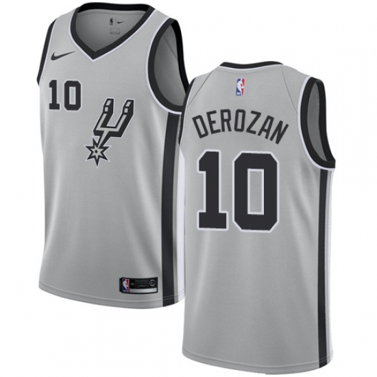 Women's Nike San Antonio Spurs #10 DeMar DeRozan Swingman Silver NBA Jersey Statement Edition - Ujersey