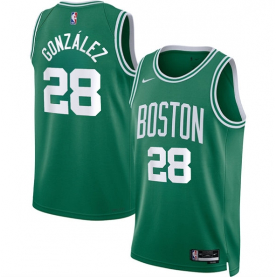 Men's Boston Celtics #28 Hugo González Kelly Green 2024 Draft Icon Edition Stitched Basketball Jersey - Ujersey
