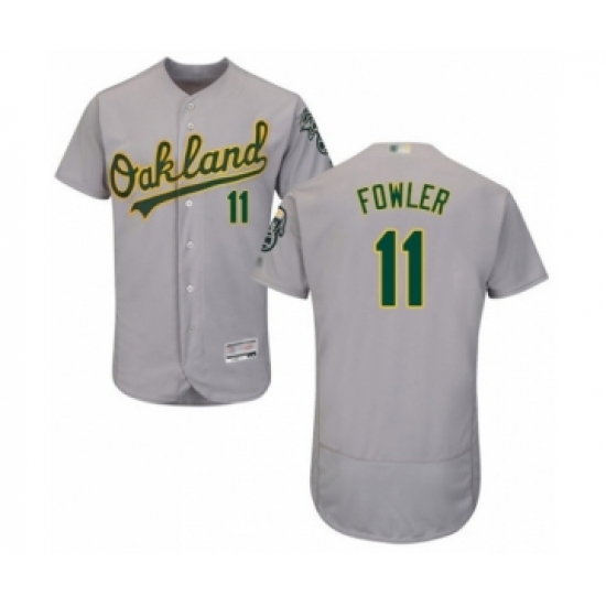 Men's Oakland Athletics #11 Dustin Fowler Grey Road Flex Base Authentic Collection Baseball Player Jersey - Ujersey