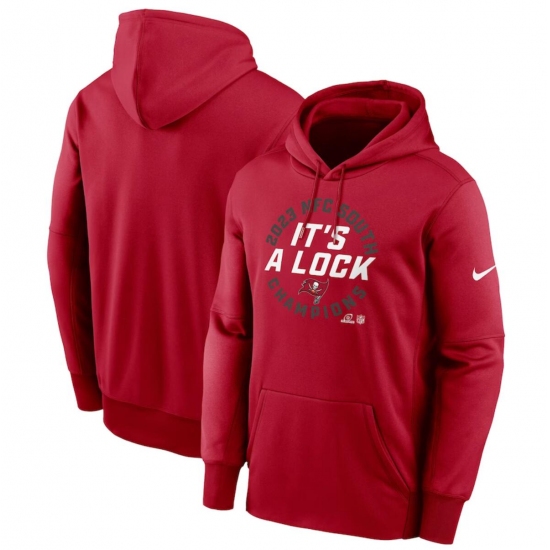Men's Tampa Bay Buccaneers Red 2023 NFC South Division Champions Locker Room Trophy Collection Pullover Hoodie - Ujersey
