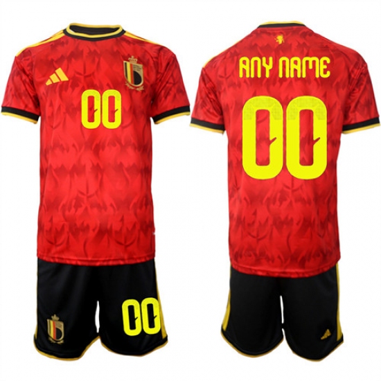 Men's Belgium Custom Any Name And Number National Team FIFA x World Cup 2026 Home Red On Field Jersey - Ujersey