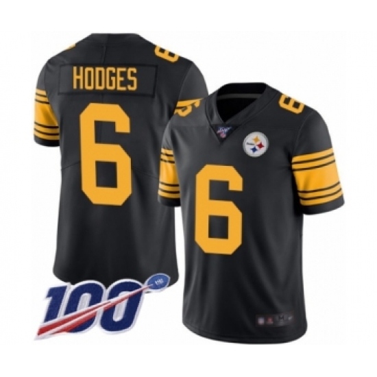 Men's Pittsburgh Steelers #6 Devlin Hodges Limited Black Rush Vapor Untouchable 100th Season Football Jersey - Ujersey