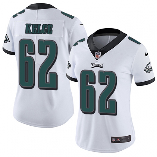 Women's Nike Philadelphia Eagles #62 Jason Kelce White Vapor Untouchable Limited Player NFL Jersey - Ujersey