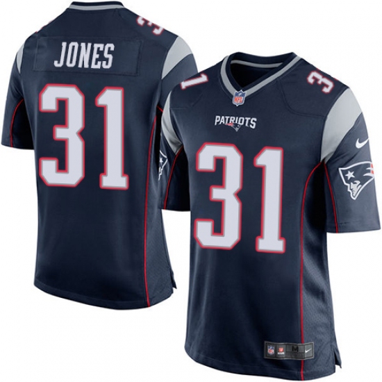 Men's Nike New England Patriots #31 Jonathan Jones Game Navy Blue Team Color NFL Jersey - Ujersey