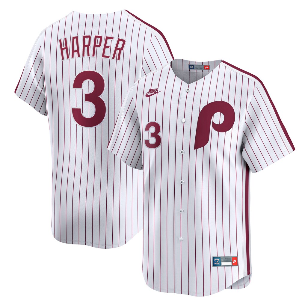 Men's Philadelphia Phillies Bryce Harper Nike White  Cooperstown Collection Limited Jersey - ujerseystore