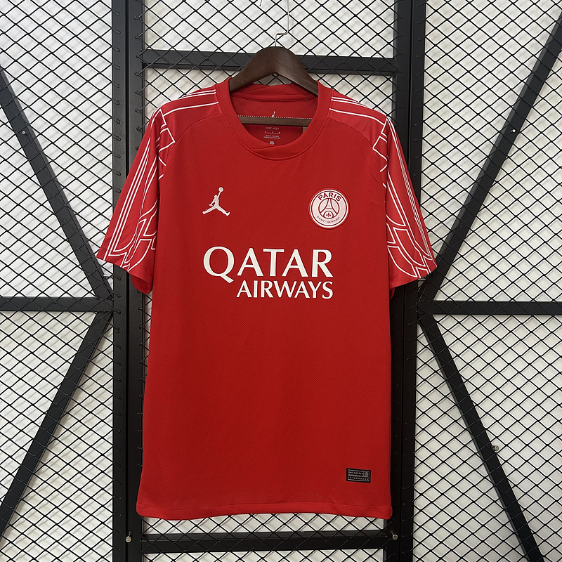 PSG Soccer Jersey Red Custom Shirt 2025/26 - ujerseystore