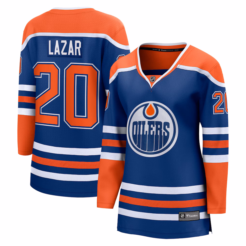Women's Edmonton Oilers Curtis Lazar Fanatics Royal Home Breakaway Jersey