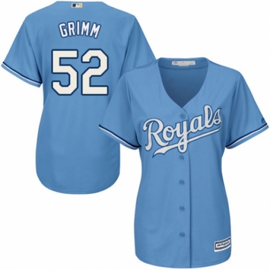 Women's Majestic Kansas City Royals #52 Justin Grimm Authentic Light Blue Alternate 1 Cool Base MLB Jersey - Ujersey