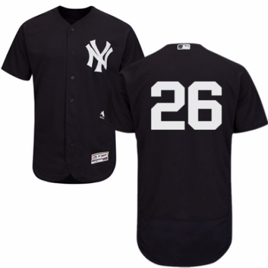 Men's Majestic New York Yankees #26 Tyler Austin Navy Blue Alternate Flex Base Authentic Collection MLB Jersey - Ujersey