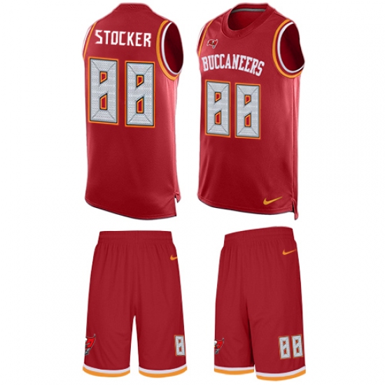 Men's Nike Tampa Bay Buccaneers #88 Luke Stocker Limited Red Tank Top Suit NFL Jersey - Ujersey