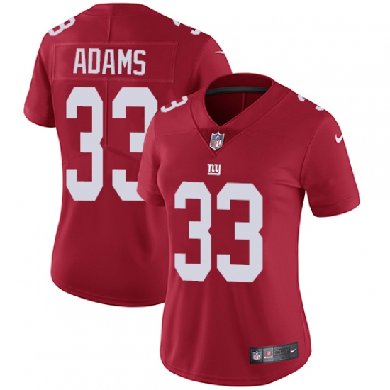 Women's Nike New York Giants #33 Andrew Adams Red Alternate Vapor Untouchable Limited Player NFL Jersey - Ujersey