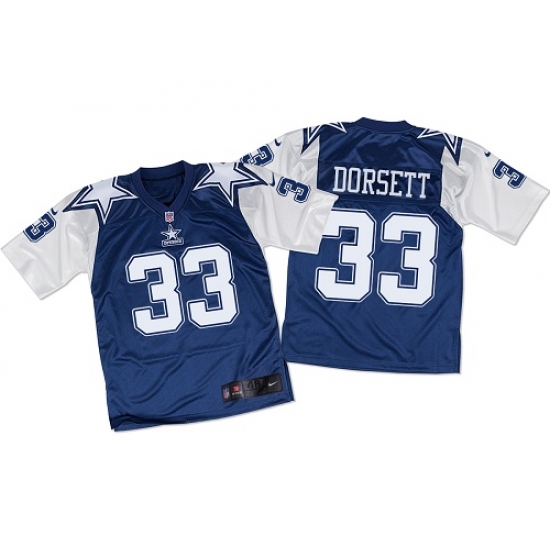 Men's Nike Dallas Cowboys #33 Tony Dorsett Elite Navy/White Throwback NFL Jersey - Ujersey