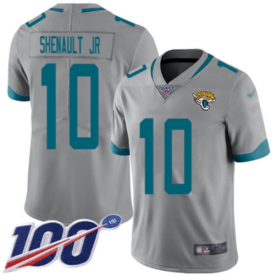 Men's Jacksonville Jaguars #10 Laviska Shenault Jr. Silver Stitched Limited Inverted Legend 100th Season Jersey - Ujersey