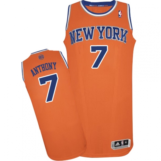 Women's Adidas New York Knicks #7 Carmelo Anthony Authentic Orange Alternate NBA Jersey - Ujersey