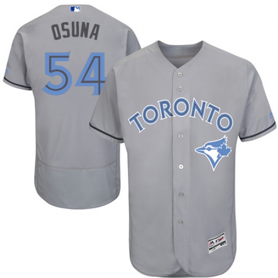Men's Majestic Toronto Blue Jays #54 Roberto Osuna Authentic Gray 2016 Father's Day Fashion Flex Base MLB Jersey - Ujersey
