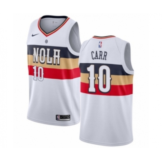 Women's Nike New Orleans Pelicans #10 Tony Carr White Swingman Jersey - Earned Edition - Ujersey