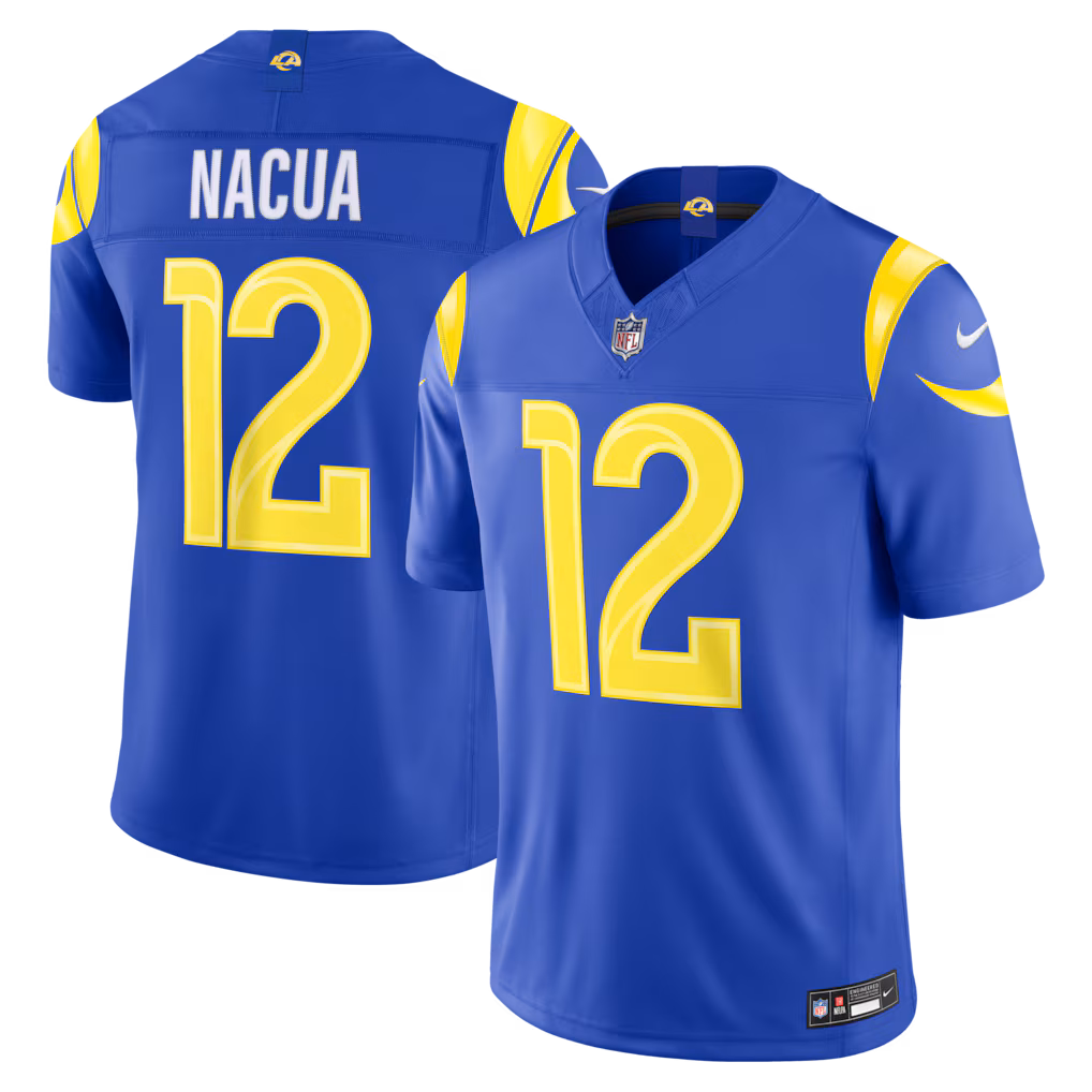 Men's Los Angeles Rams Puka Nacua Nike Royal Vapor F.U.S.E. Sewn Down Limited Jersey - Ujersey Shop