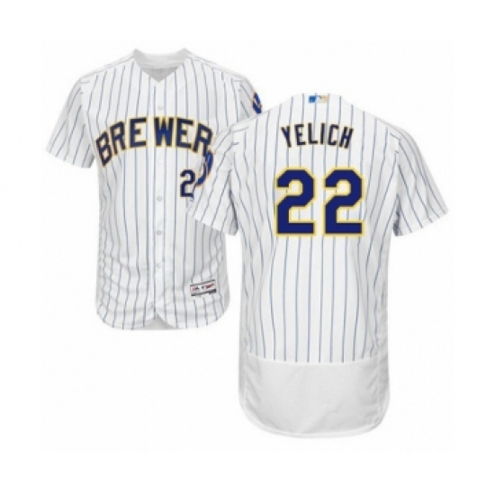 Men's Milwaukee Brewers #22 Christian Yelich White Alternate Flex Base Authentic Collection Baseball Player Jersey - Ujersey