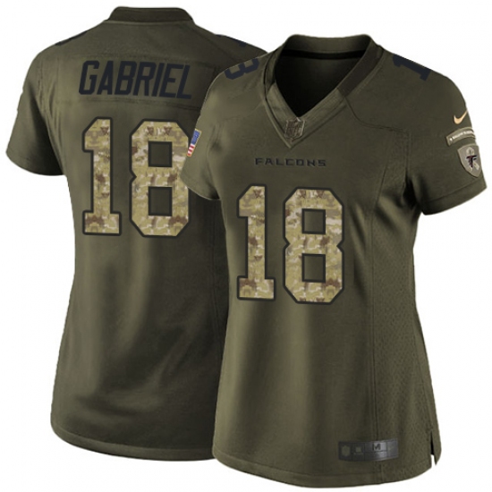 Women's Nike Atlanta Falcons #18 Taylor Gabriel Limited Olive 2017 Salute to Service NFL Jersey - Ujersey