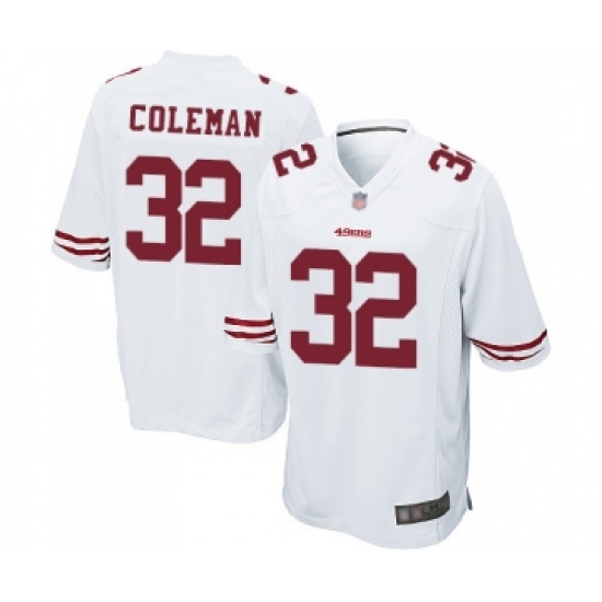Men's San Francisco 49ers #32 Tevin Coleman Game White Football Jersey - Ujersey